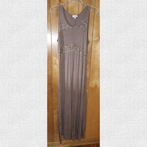 Hearts Dress Womens Jr Size Small Maxi Royal Blue Long Sleeveless crinkled